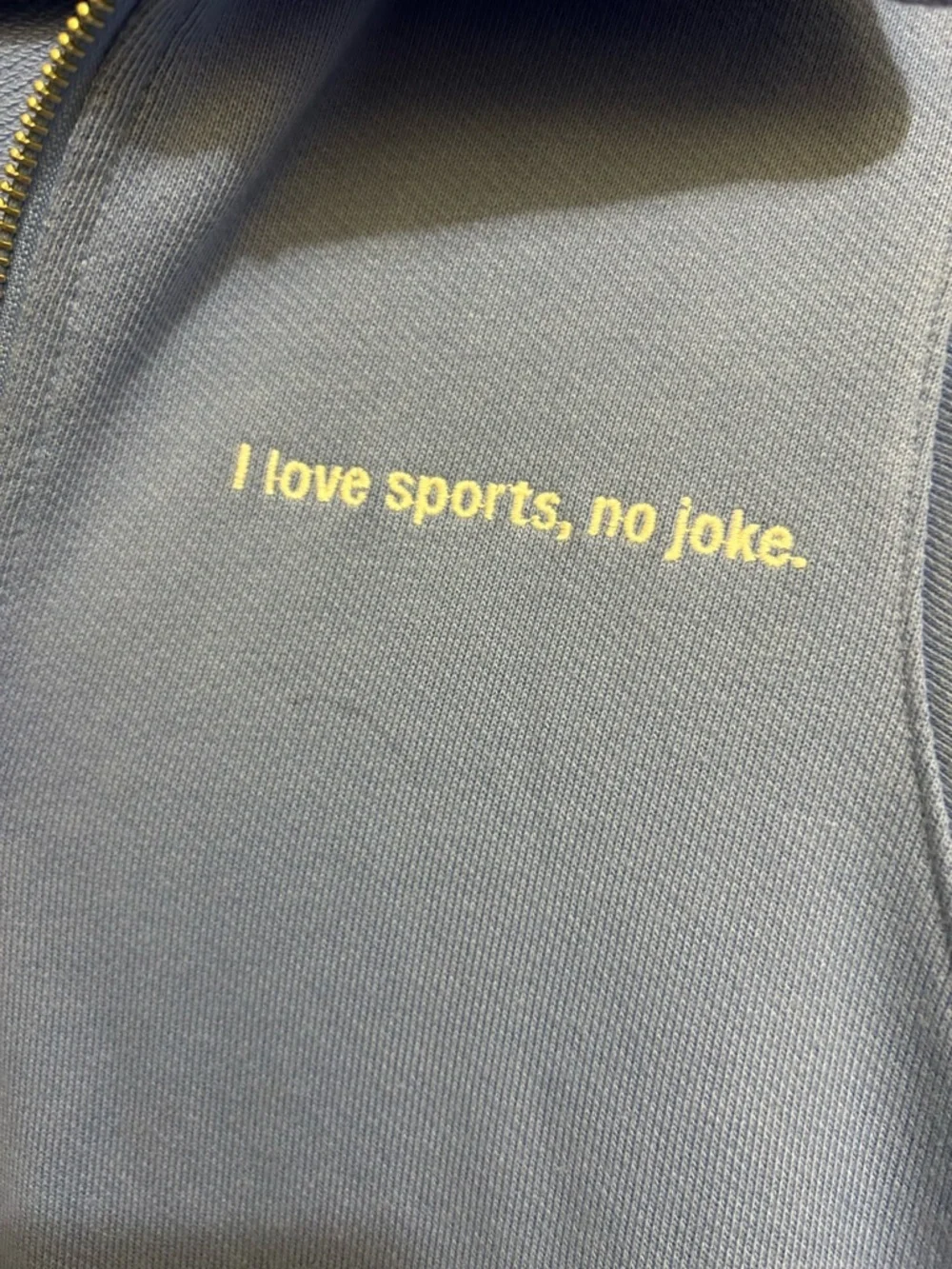 Wild Fable NWT Blue 1/2 Zip Pullover W/‘I love sports, no joke.' Embroidery, XXL - Picture 5 of 9